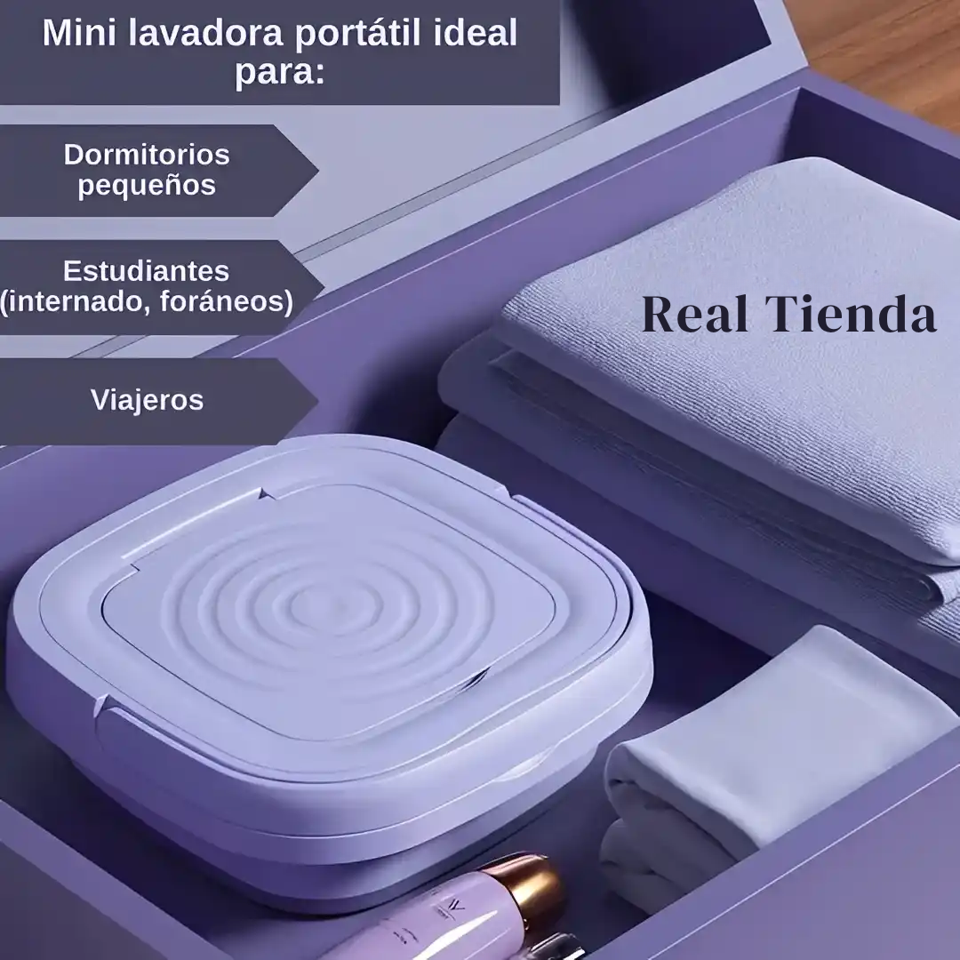 Mini lavadora y secadora plegable