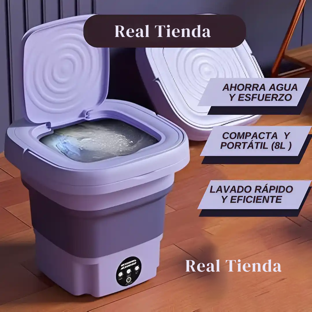 Mini lavadora y secadora plegable