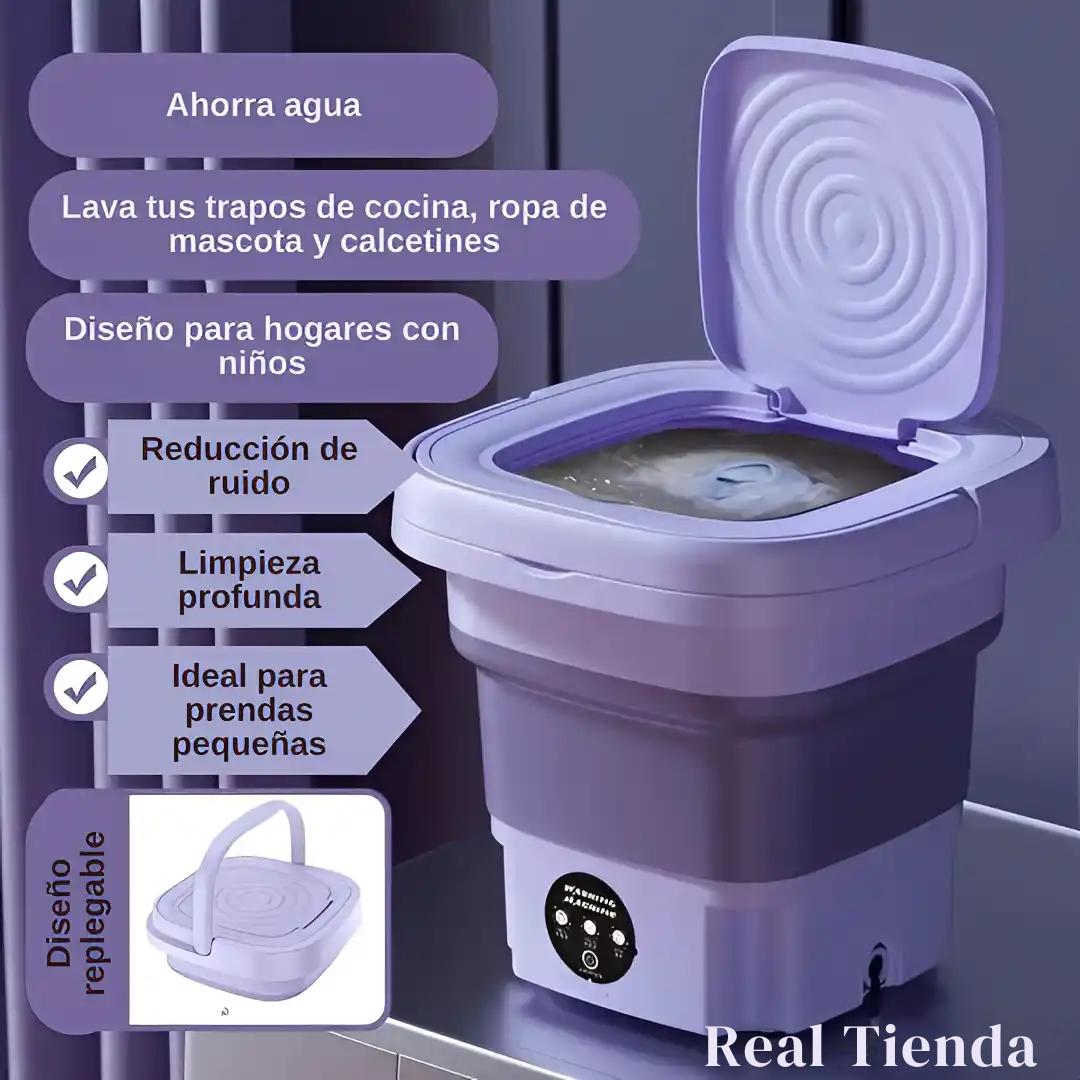 Mini lavadora y secadora plegable